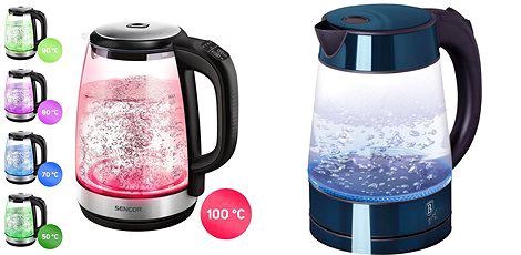 Üveg vízforraló háttérvilágítással